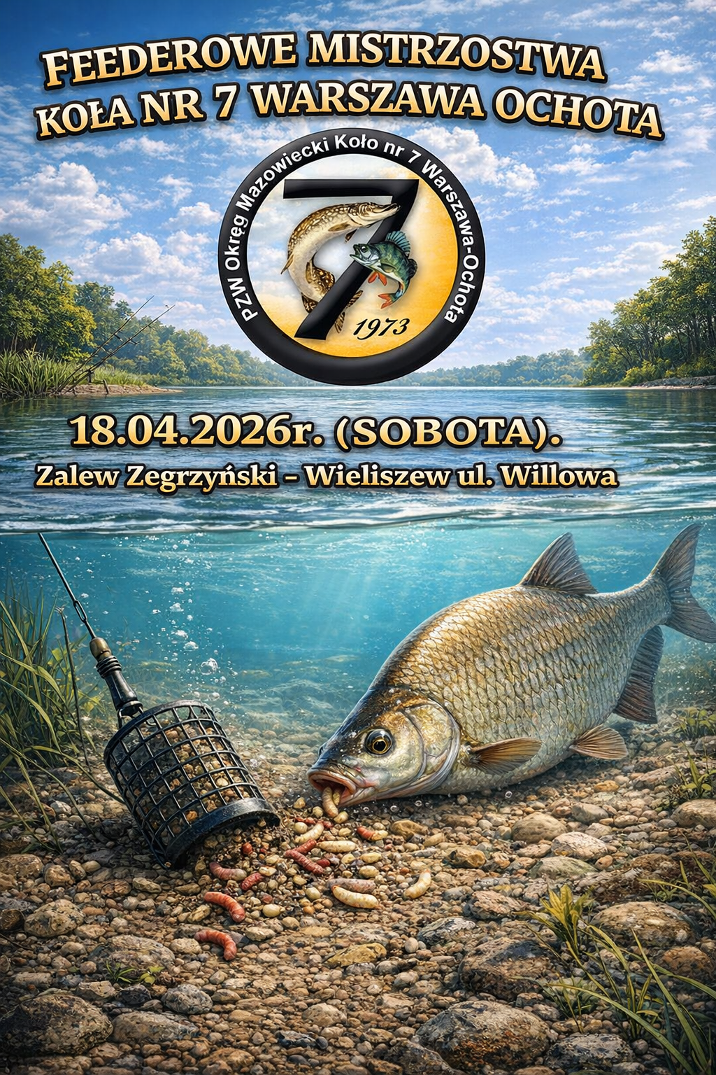 18.04.2026r. Feederowe Mistrzostwa Koła nr 7 Warszawa Ochota, Zalew Zegrzyński, Wieliszew